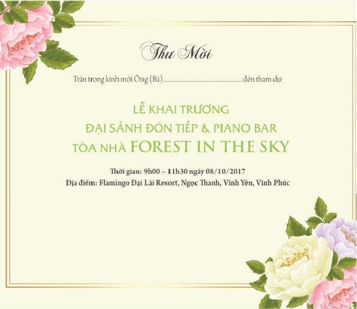 Thư mời sự kiện Forest In The Sky
